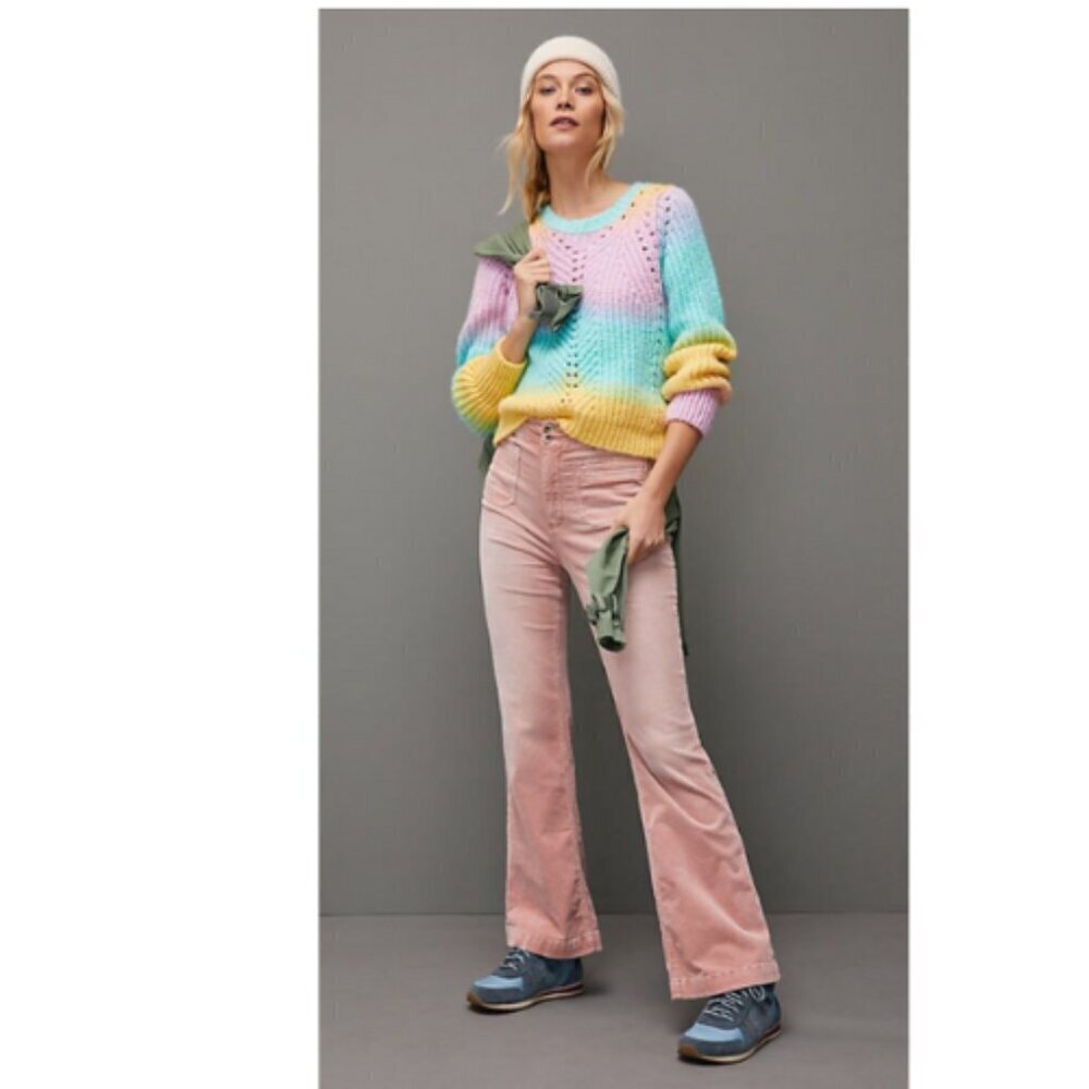 TARIFF - CHINA - Anthropologie Womens 29 Pilcro High-Rise Bootcut Corduroy Pants